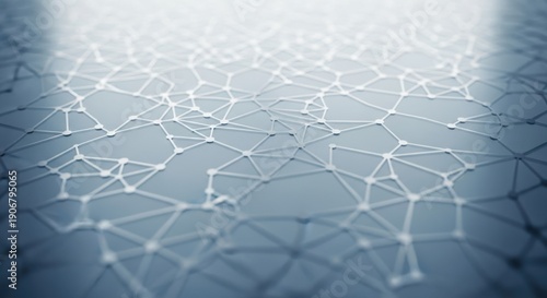 Abstract digital network structure with connected white dots and lines background