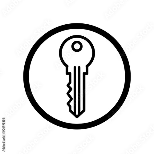 Key Icon Vector Symbol For Security Access System
