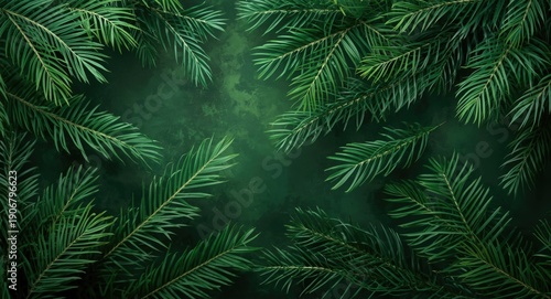 evergreen leaf wallpaper design with soft studio light background