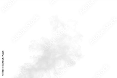 Grey smoke rises first, smoky sparks from fire burning flame beneath cloud. Vapor thickens into fog; thunder drives storm through mist and steam, forming realistic atmospheric phenomena. PNG vector.