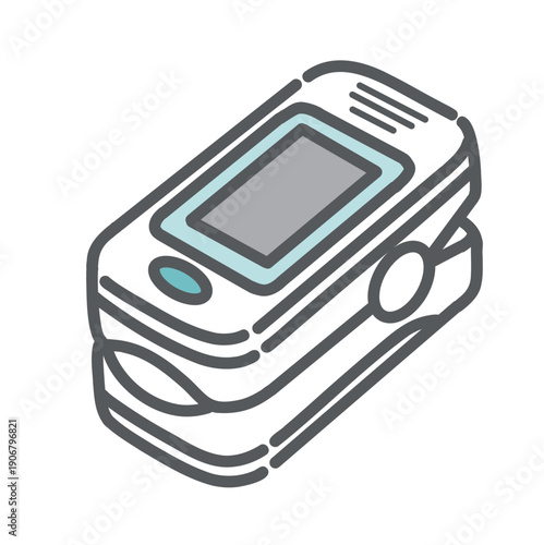 パルスオキシメーター（酸素飽和度測定器）のイラスト