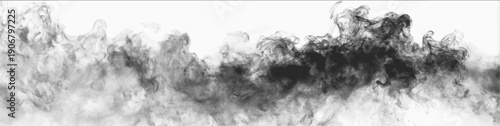 Mist drifts over white cloud, vapor twisting with storm energy. Grey smoke swirls alongside steam, smoky fire burning flame sparks. Atmospheric phenomena create realistic thunder, fog, storm textures.