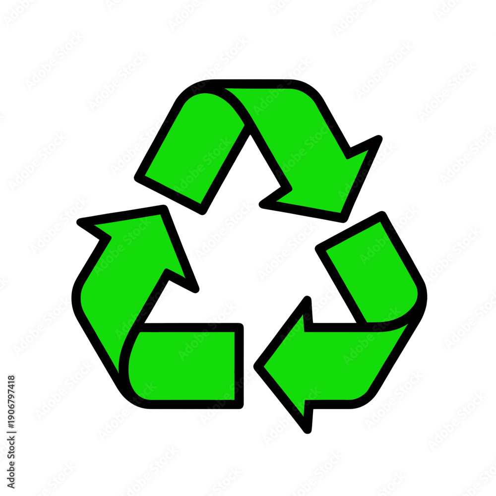 Fototapeta premium Recycle Arrow Icon Green Circular Arrows For Sustainability
