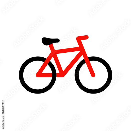 Red Bicycle Vector Icon For Transportation And Cycling Apps