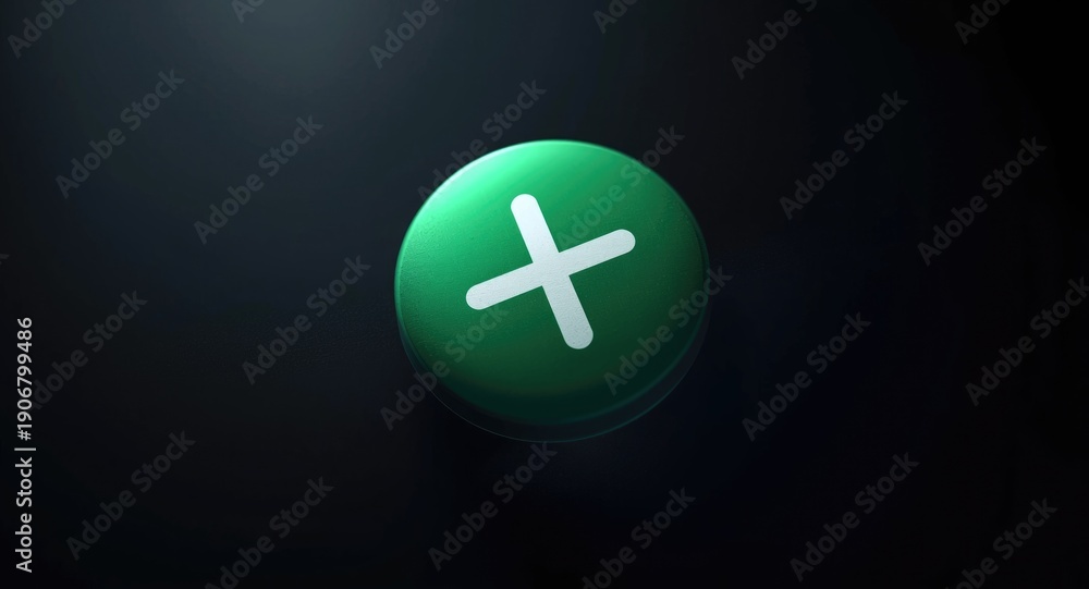 Obraz premium Forest green clickable icon with an X for aborting processes