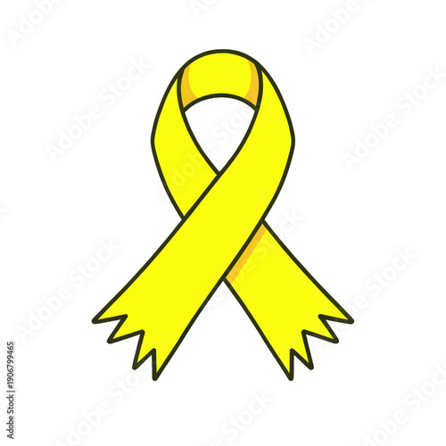 Yellow Awareness Ribbon Icon