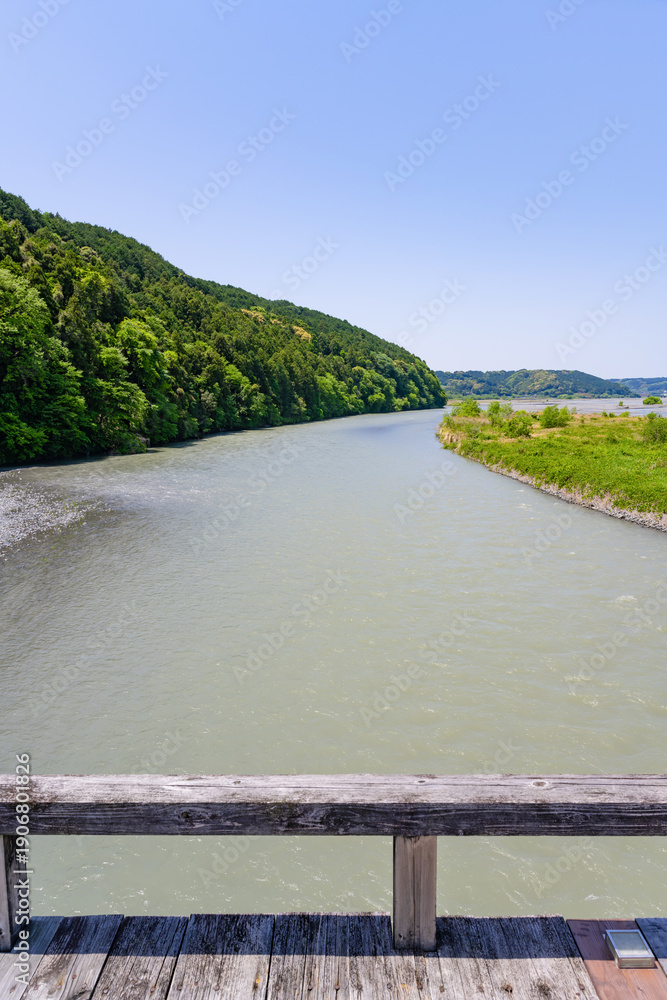 Fototapeta premium 静岡県島田市 蓬莱橋