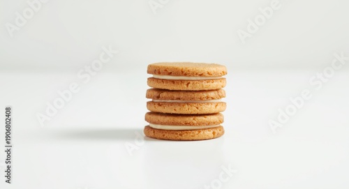 Wallpaper Mural A stack of three cookies placed on a white smooth copy space Torontodigital.ca