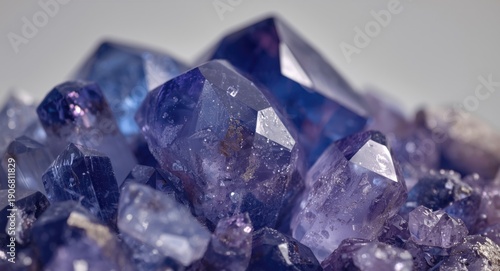 Close-up composition of sapphire and tanzanite crystals showcasing collectible gems