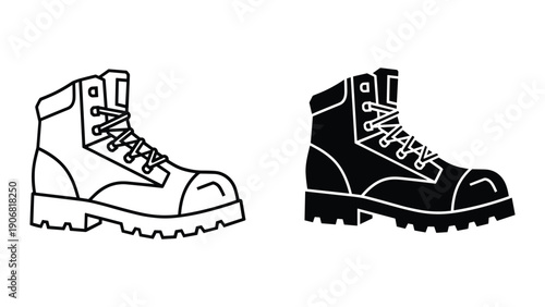Work boots illustration set