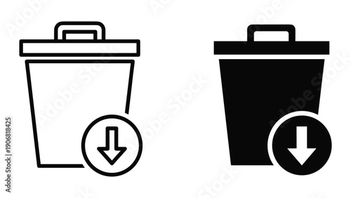 Trash Can Icon Set