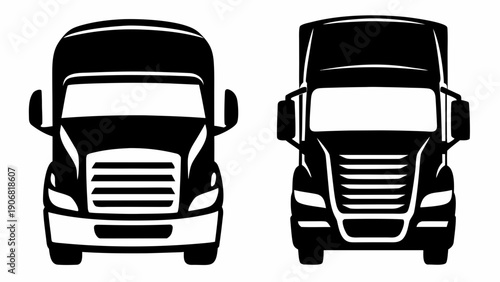 Comprehensive Semi-Truck and Construction Tipper Silhouette Vector Collection