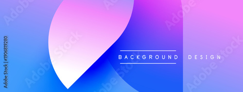 Abstract gradient background. Blue, pink hues blend smoothly. Minimalist design features text elements, simple shapes. Modern aesthetic.
