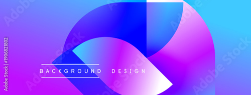 Abstract gradient design. Vivid purple, blue hues blend smoothly. Modern aesthetic, simple text overlay reads background design.