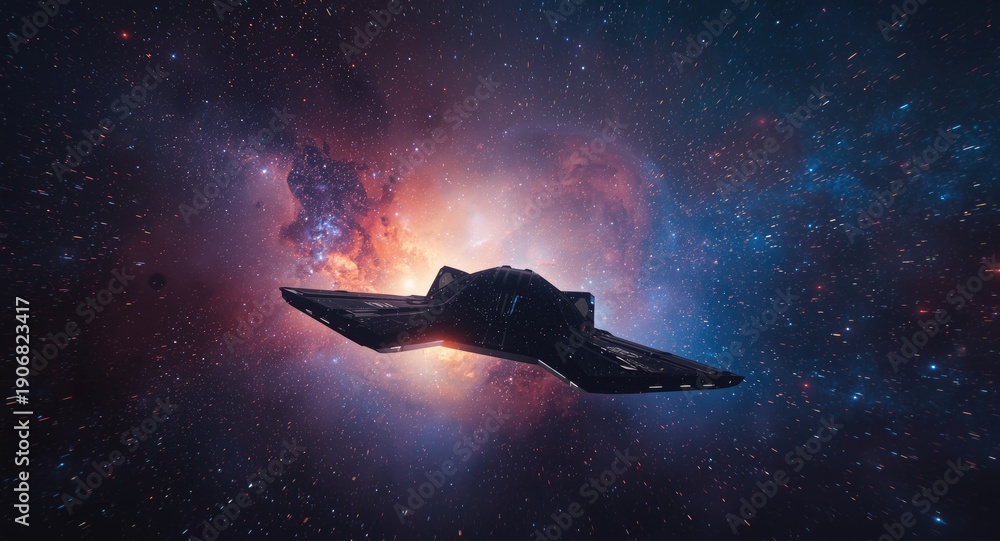 Naklejka premium Futuristic astronomical illustration integrating speculative fiction and authentic space visuals