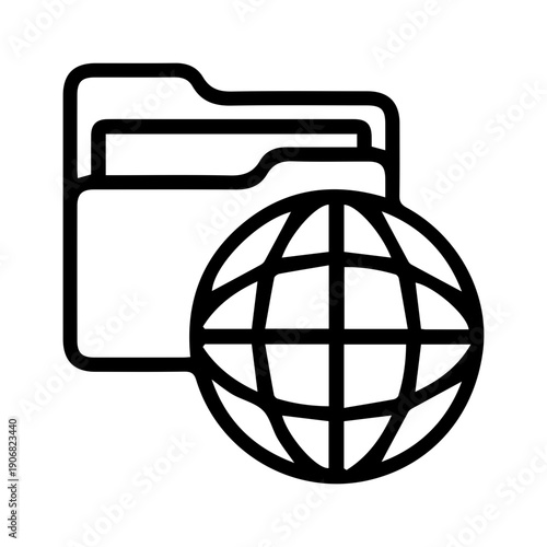 Folder Globe Icon