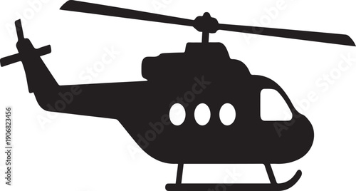 Modern Transport Helicopter Silhouettes for Logistics Aviation and Rescue Service Design