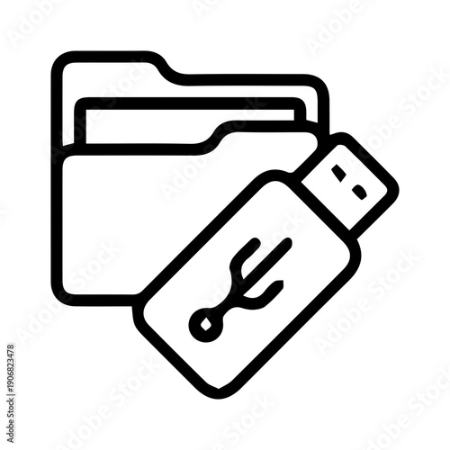 File and USB drive icon