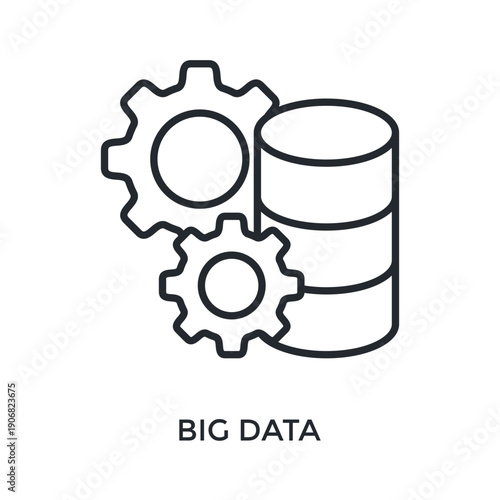 Big Data Icon Outline Style. Vector Illustration For Graphic Design