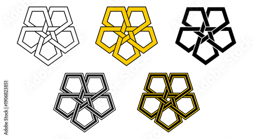 Photos Star Pentagon Celtic Knot Style Vector Illustration Set