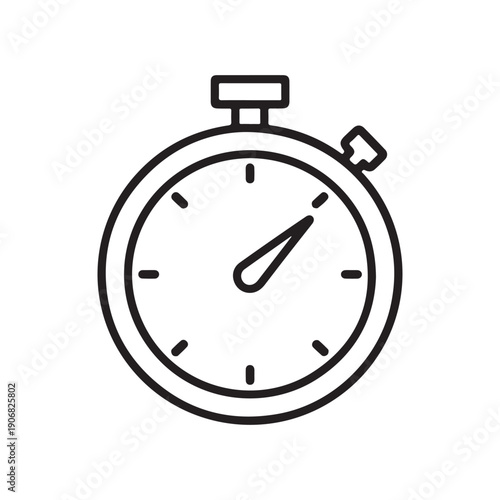 Modern Minimalist Stopwatch Vector Icon for Sports Timing Training and Efficiency Design