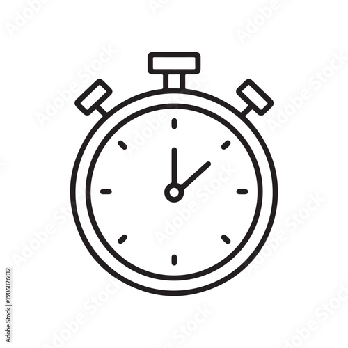 Modern Stopwatch Vector Icon for Sports Timing Countdown and Productivity Management Design