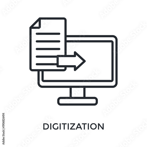 Digitization Icon Outline Style. Vector Illustration For Graphic Design