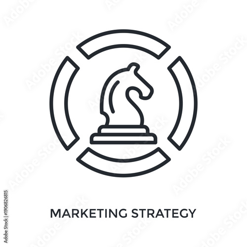 Marketing Strategy Icon Outline Style. Vector Illustration For Graphic Design