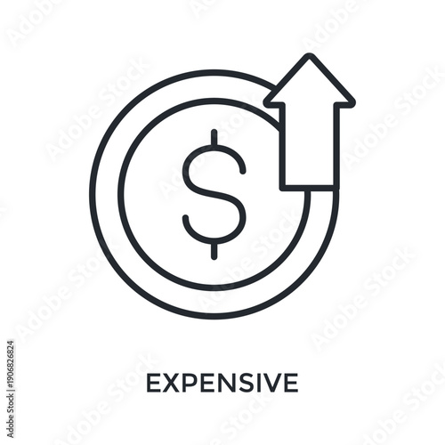 Expensive Icon Outline Style. Vector Illustration For Graphic Design