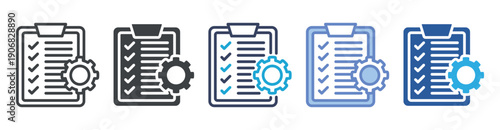 Project Management icon set multiple style collection
