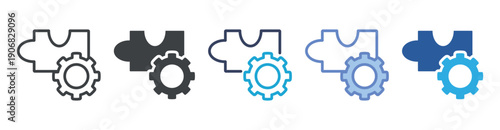 Solution icon set multiple style collection