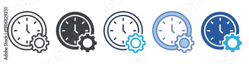 Time icon set multiple style collection