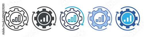 Optimization icon set multiple style collection