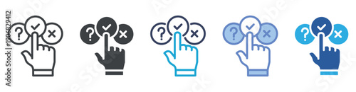 Decision Making icon set multiple style collection