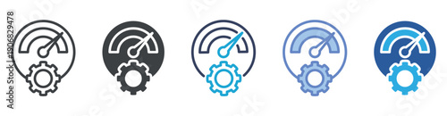 Performance icon set multiple style collection