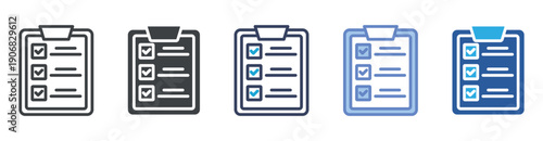 To Do List icon set multiple style collection