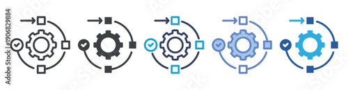 Procedure icon set multiple style collection