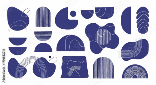 Wallpaper Mural Collection of Blue Abstract Shapes and Designs. Torontodigital.ca