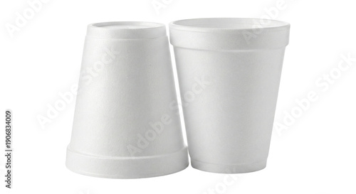 Wallpaper Mural Two white disposable cups side by side on clean background Torontodigital.ca