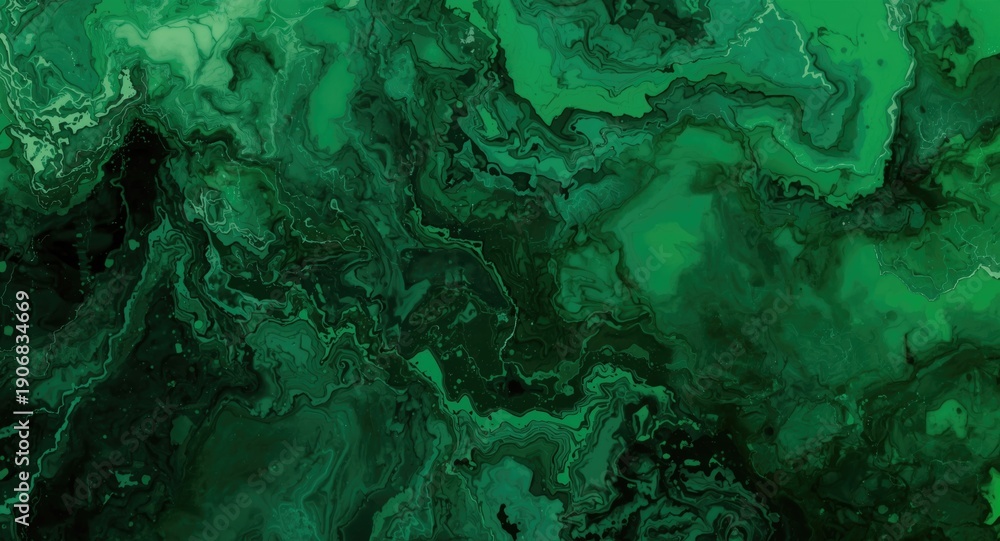 Naklejka premium Abstract green ink marble wallpaper background with vivid texture effect