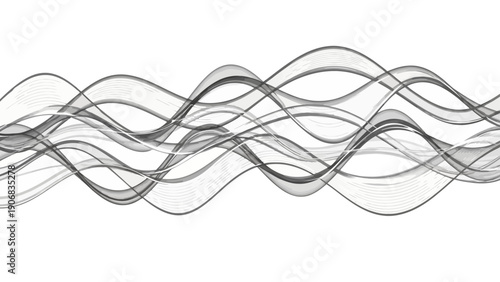 Abstract Flowing Gray Waves Background