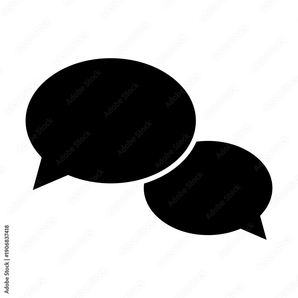 Naklejka premium Speech bubble vector icon. Chat Illustration sign. Correspondence symbol. text logo.