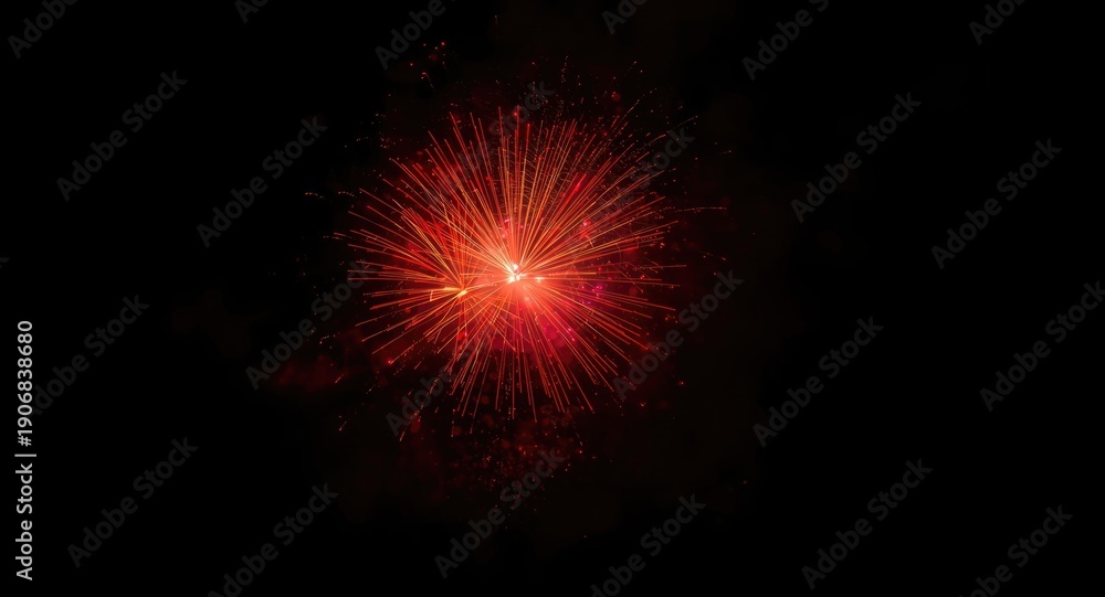 Fototapeta premium flashy pyrotechnic bursts against a blackened night atmosphere