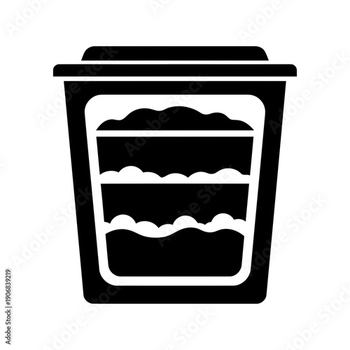 Layered dessert in a cup icon