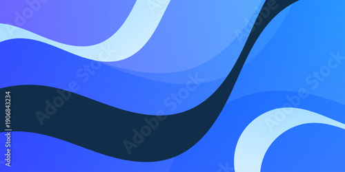 Abstract colorful blue wave papercut background. Overlap wave fluid liquid shapes pattern element concept design.