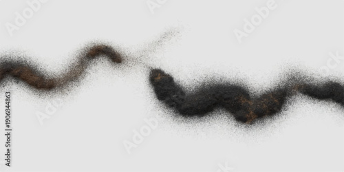 Vector illustration of a black and white cat silhouette isolated on an abstract soft cotton paper background