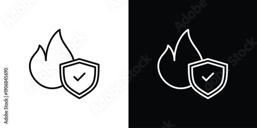 Flame Icon Sheet Black And White