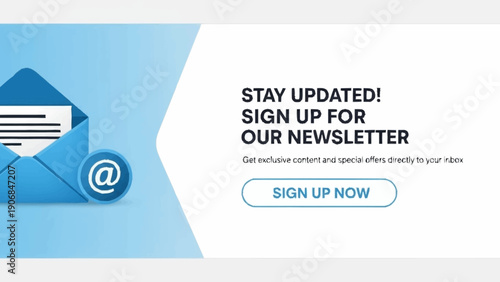 Email Newsletter Signup Button and Envelope.