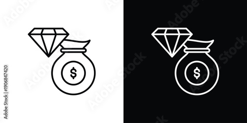 Wealth Icon Sheet Black And White