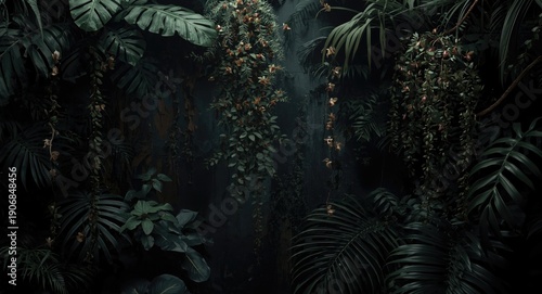 Dark rainforest background ...